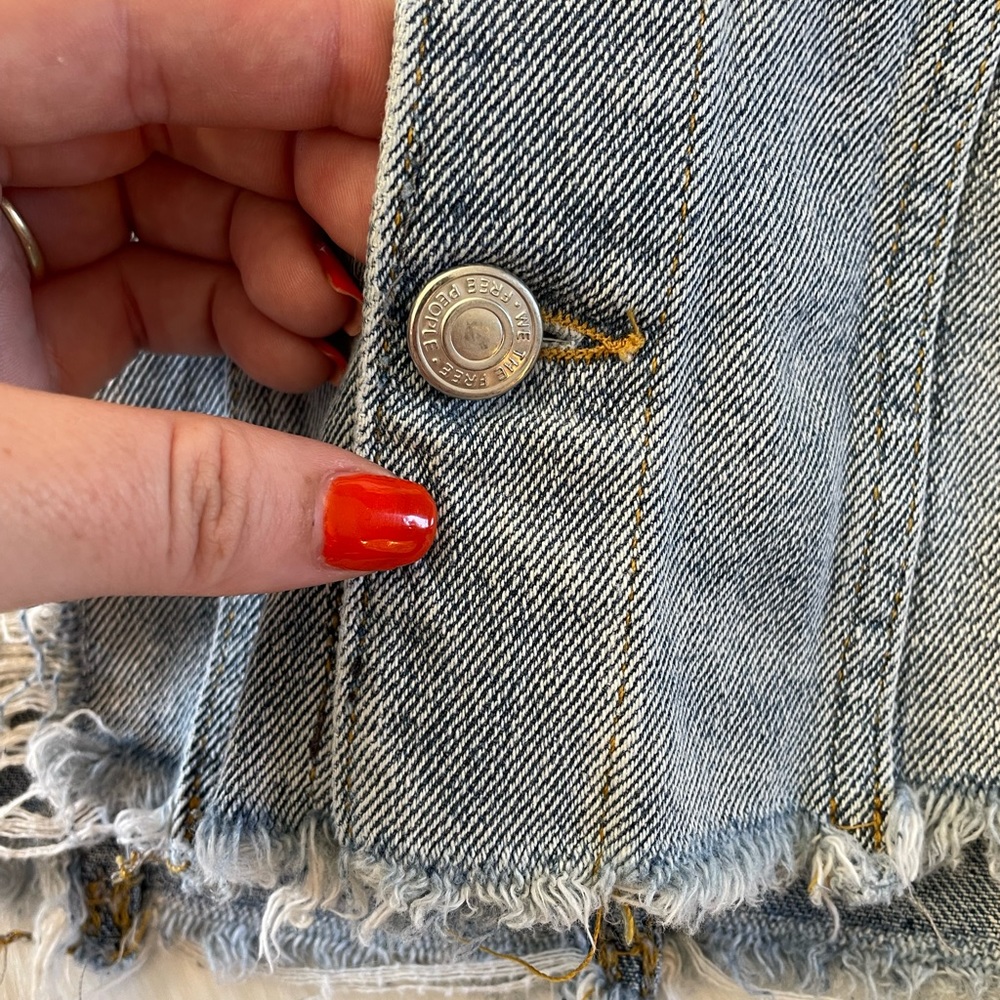 Free People Ripped Jean Skirt - Picture 5 of 9